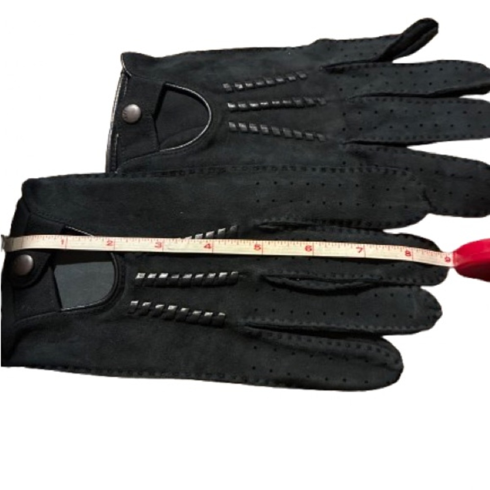 Men's Black Leather Driving Gloves - Picture 4 of 4